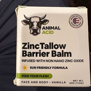 Animal Acid Zinc Tallow Barrier Balm - White and Black 4oz